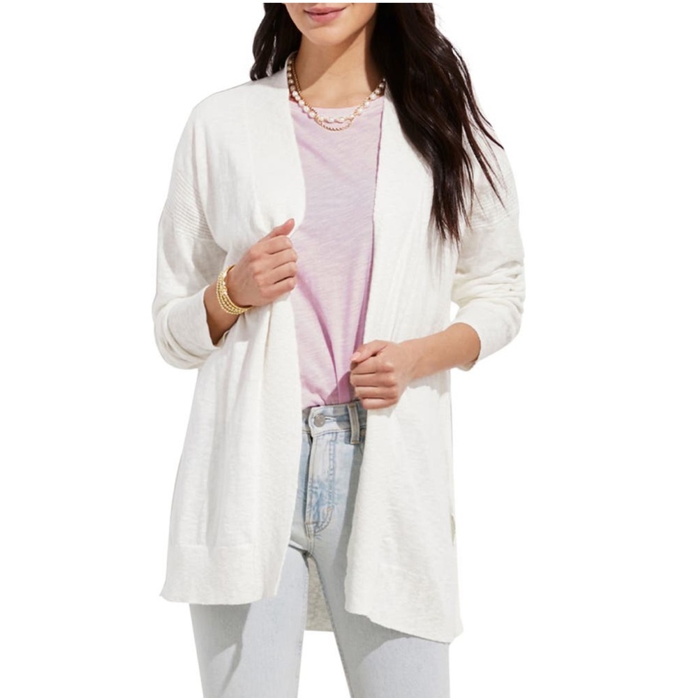 Vineyard Vines Cotton & Linen Open Cardigan